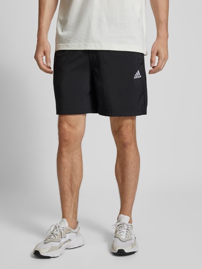 ADIDAS SPORTSWEAR Szorty z dzianiny dresowej o kroju regular fit z wyhaftowanym logo Czarny 4