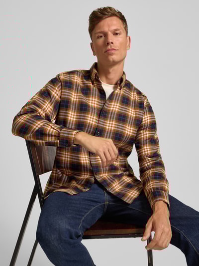 OLYMP Level Five Regular fit vrijetijdsoverhemd met button-downkraag Cognac - 3