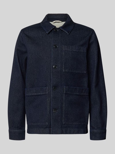 Produktfoto, Regular Fit Jacke aus reiner Baumwolle von Closed in dunkler Denim-Optik mit aufgesetzten Taschen und Knopfleiste.