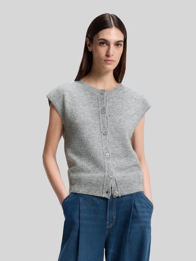 BOSS Orange Relaxed Fit Strickweste mit Woll-Alpaka-Anteil Modell 'FOLDERIO' Hellgrau 4