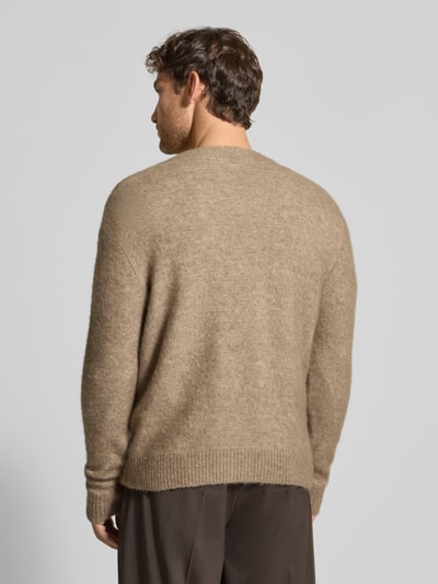 SELECTED HOMME Relaxed fit gebreid jack met alpacawol, model 'RAI' Hazelnoot - 5