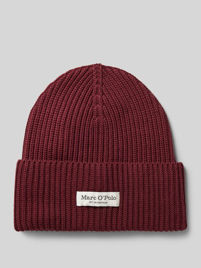 Marc O'Polo Czapka beanie z naszywką z logo Bordowy 1