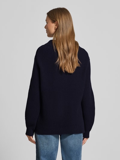 s.Oliver RED LABEL Regular fit gebreide pullover van katoenmix Marineblauw - 5