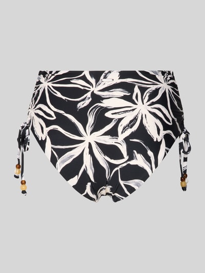 Marc O'Polo Bikinibroekje met labelapplicatie model 'ABSTRACT FLORAL HIGH WAIS' Zwart - 3