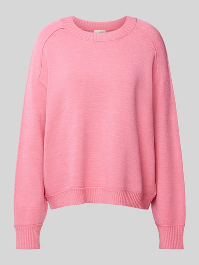 Milano Italy Oversized Strickpullover mit Viskose-Anteil Rosa 2