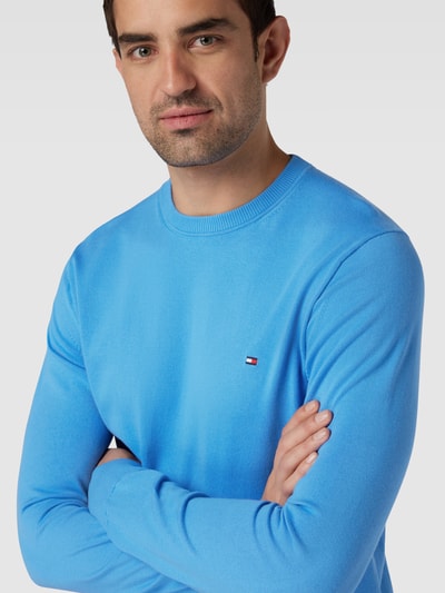 Tommy Hilfiger Strickpullover mit Label-Stitching Aqua 3