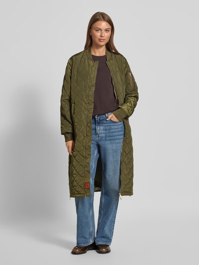 Original Bombers Lange jas met doorgestikte naden Kaki - 1