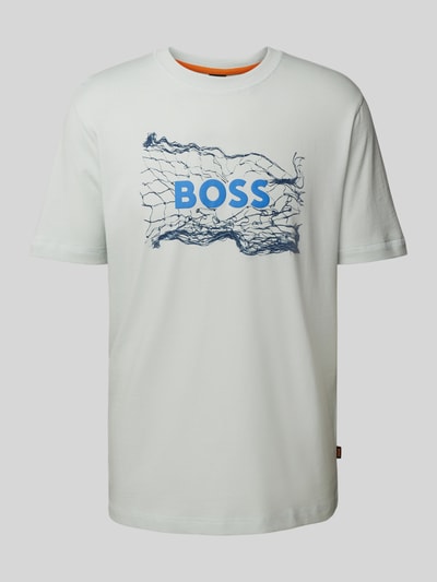 BOSS Orange T-shirt z nadrukiem z logo Limonkowy 2