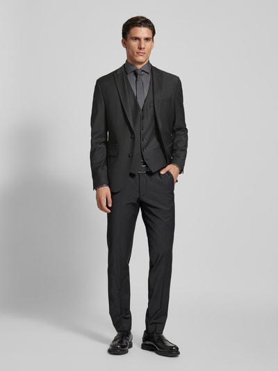 Cinque Slim fit 2-knoops colbert met paspelzak op de borst, model 'soda' Zwart - 1