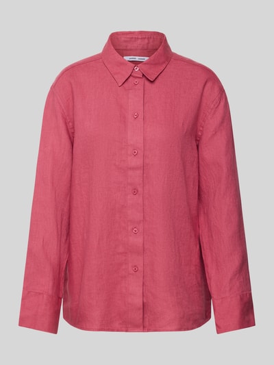 Samsøe Samsøe Regular Fit Leinenhemdbluse mit durchgehender Knopfleiste Rose 2