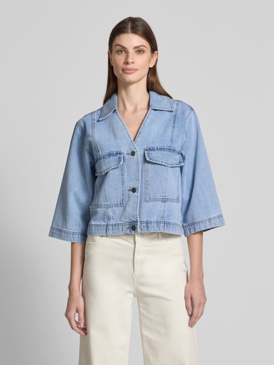 moves Jeansblouse met klepzakken, model 'Amarie' Jeansblauw - 4