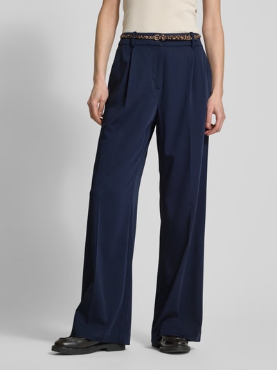 Christian Berg Woman Wide Leg Chino mit Gürtel Dunkelblau 4