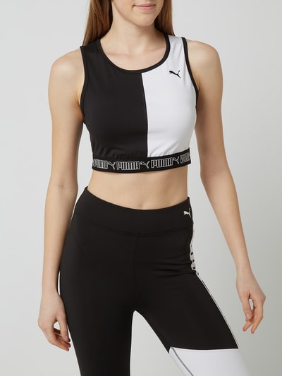 PUMA PERFORMANCE Tight fit bustier met logo in band  Zwart - 4