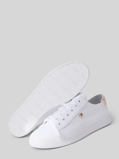 Tommy Hilfiger Low Top Sneaker mit Metallic-Besatz an Ferse Weiss 4