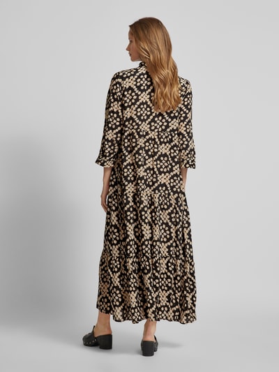 More & More Maxi-jurk van viscose in laagjeslook Zwart - 5