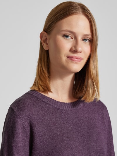 Vila Strickpullover mit gerippten Abschlüssen Modell 'Viril' Violett 3