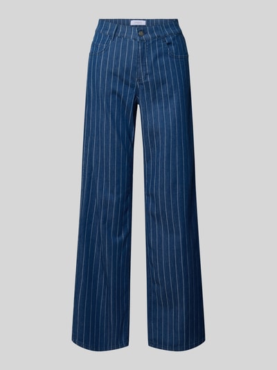 Produktfoto, Jeans im Allover-Look Modell 'Liz' von Angels aus Baumwoll-Mix mit Stretch-Anteil, Wide Leg, blau mit weißen Streifen