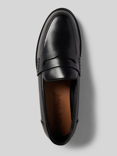 Only Loafers met brede schachtbrug, model 'LUX' Zwart - 3