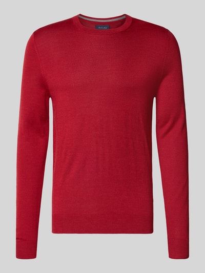Christian Berg Men Regular Fit Longsleeve aus Merino-Mix Rot Melange 2