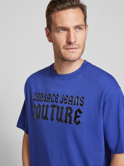 Versace Jeans Couture Oversized T-shirt met labelprint Marineblauw - 3