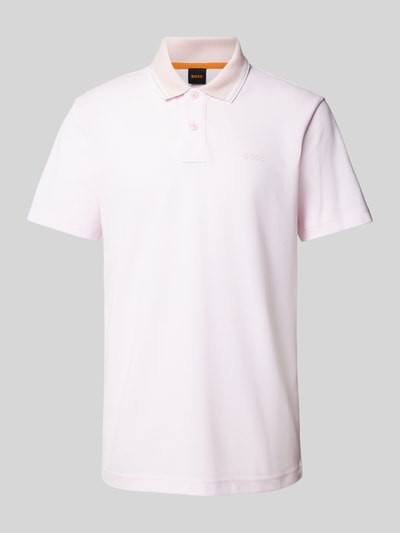 BOSS Orange Slim Fit Poloshirt mit Label-Print Altrosa 2