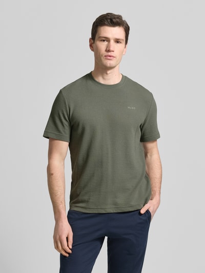 HUGO Regular Fit T-Shirt aus Baumwoll-Mix Modell 'AUSTIN' Khaki 4