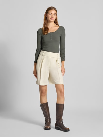 Pieces Slim fit shirt met lange mouwen van katoenmix, model 'KITTE' Middengrijs - 1