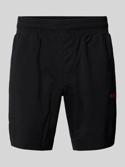 HUGO Regular Fit Sweatshorts mit Label-Print Black 1