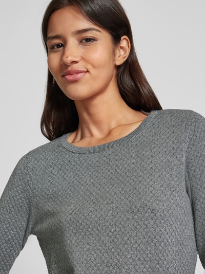 Vero Moda Regular fit gebreide pullover met effectgaren, model 'CARE SHINE' Antraciet - 3