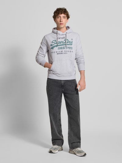 Superdry Hoodie mit Känguru-Tasche Hellgrau Melange 1