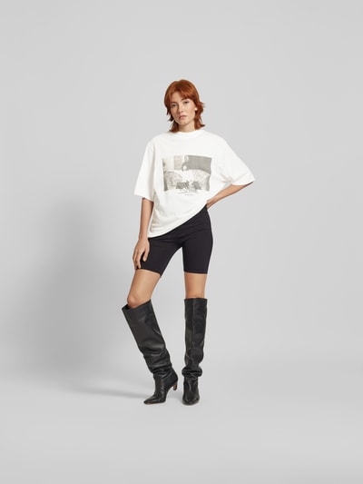 Anine Bing Oversized T-Shirt mit Motiv-Print Weiss 1