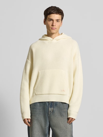 BLKVIS Gebreide pullover met capuchon en kangoeroezak, model 'Script' Offwhite - 4