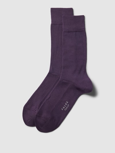 Falke Socken mit Label-Print Aubergine 1