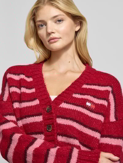 Tommy Jeans Oversized Strickjacke mit Alpaka-Anteil Bordeaux 3