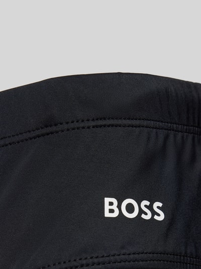 BOSS Regular fit zwembroek met labeldetail, model 'John' Zwart - 2