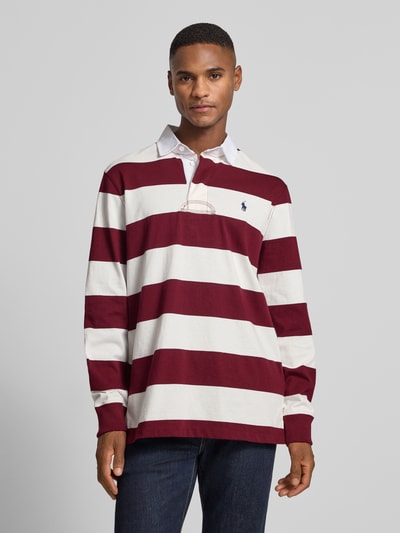 Polo Ralph Lauren Sweatshirt met polokraag en labelstitching Donkerrood - 4