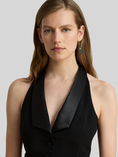 Lauren Ralph Lauren Sukienka wieczorowa z satynowymi klapami Czarny 3