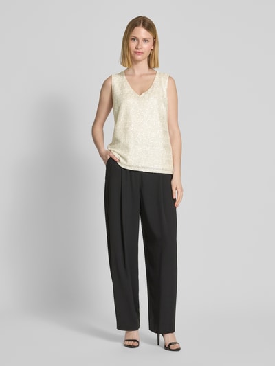MORE & MORE Tanktop mit Paillettenbesatz Offwhite 1