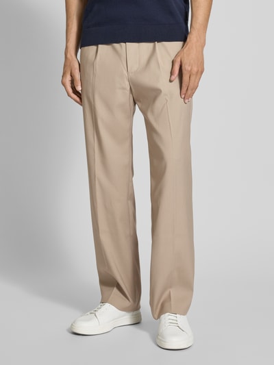 JAKE*S STUDIO MEN Straight Leg Hose mit Bundfalten Khaki 4