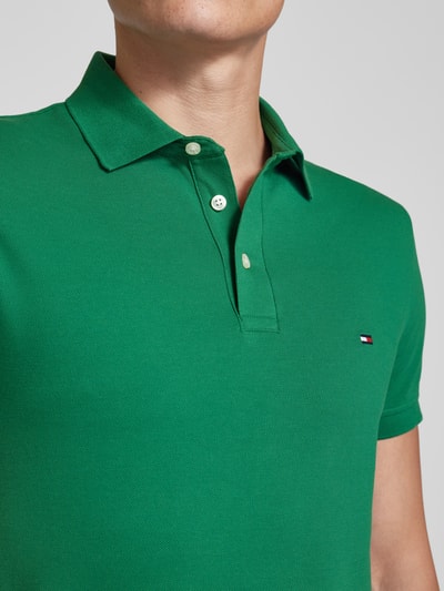 Tommy Hilfiger Koszulka polo o kroju slim fit z wyhaftowanym logo Trawiasty zielony 3