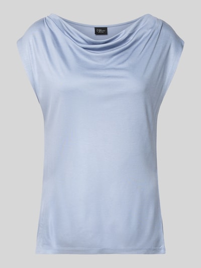 Produktfoto, Relaxed Fit T-Shirt aus reiner Viskose von s.Oliver BLACK LABEL, Optik: Unifarben, Passform: Relaxed-Fit, Wasserfall-Ausschnitt, glatte, weiche Textur