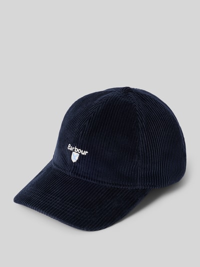 Produktfoto, Cap aus reiner Baumwolle von Barbour in Dunkelblau mit feiner Cordstruktur auf hellem Untergrund