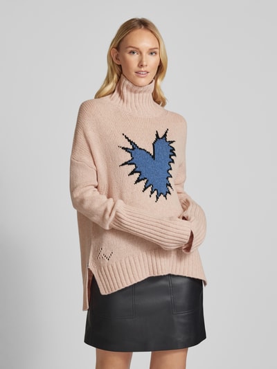 Zadig & Voltaire Oversized Strickpullover mit Rollkragen Modell 'ALMA' Hellrosa 4