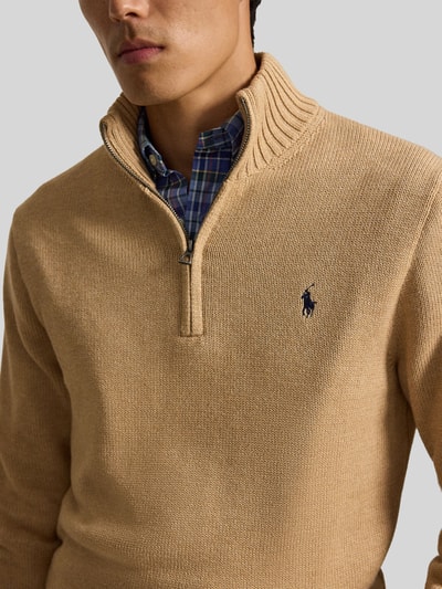 Polo Ralph Lauren Regular Fit Troyer aus reiner Baumwolle Camel 3