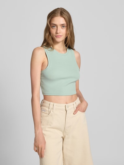 Only Slim fit korte tops van katoenmix, model 'VILMA' Rietgroen - 4