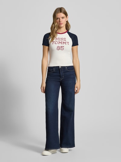 Tommy Jeans t-shirt o kroju slim fit z mieszanki bawełny Biały 1