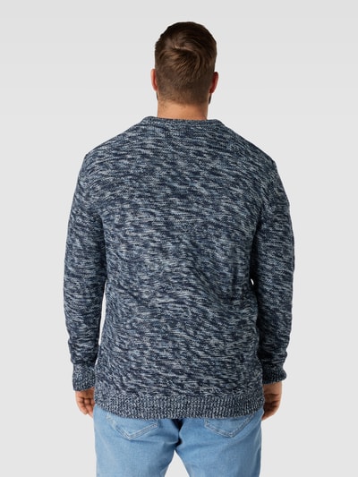 Jack & Jones Plus PLUS SIZE gebreide pullover met ronde hals, model 'ASH' Marineblauw - 5