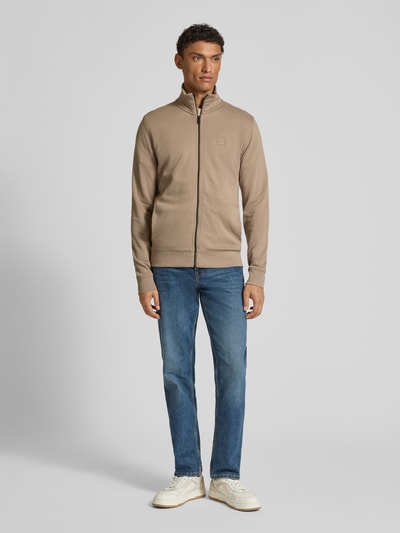 BOSS Orange Bluza rozpinana o kroju regular fit z czystej bawełny Beżowy 1