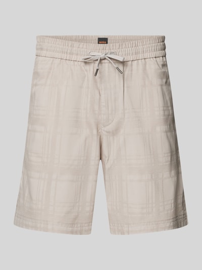 Produktfoto, Tapered Chinoshorts aus reiner Baumwolle Modell 'SANDREW_6_SHORTS' von BOSS Orange, Optik: Unifarben, Struktur, Tunnelzug, Bundabschluss: Elastisch, Beinabschluss: mit Seitenschlitz, helle Farben, feines Struktur-Muster, Material: Reine Baumwolle