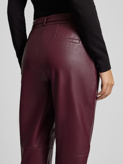 s.Oliver BLACK LABEL Relaxed fit cigarette pants met voering van zachte viscosemix en riem Prune - 3